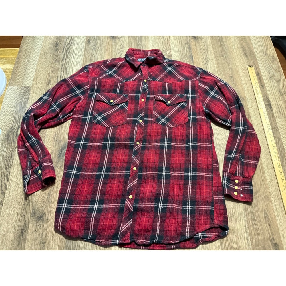 Northern Expedition Shirt Men's Large Tall Red White Black Long Sleeve Button Up